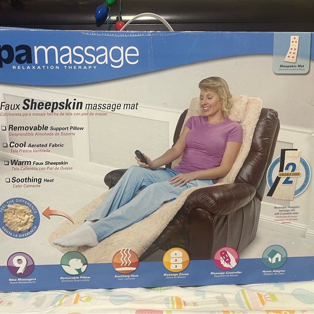 Homedics Faux Sheepskin Massage Mat with Heat - Picture 2 of 4